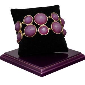 Plum Facet Stretchy Bracelet